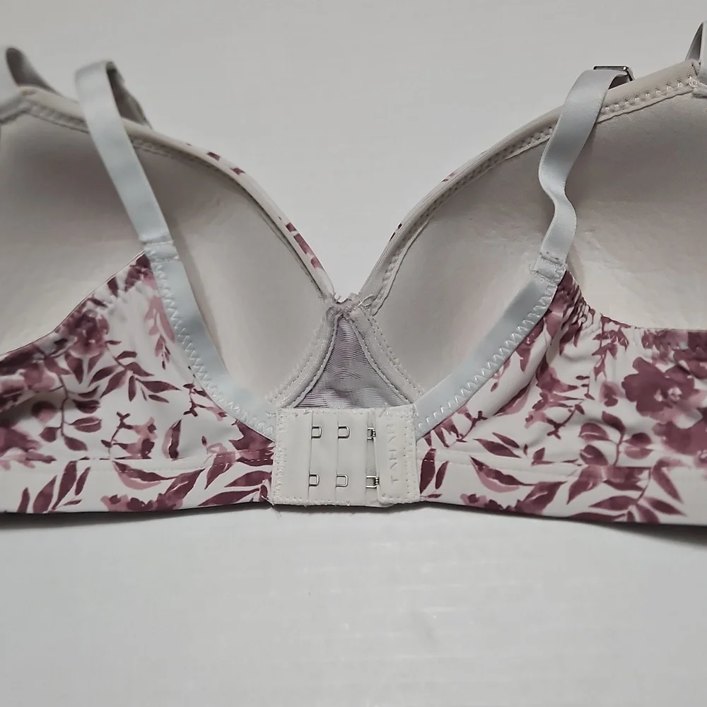 Tahari Mauve Floral Wireless Seamless Bra Size 36C - Picture 3 of 9